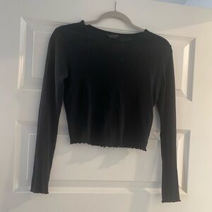 Topshop Women’s Black Long Sleeve Crop Top - size 8